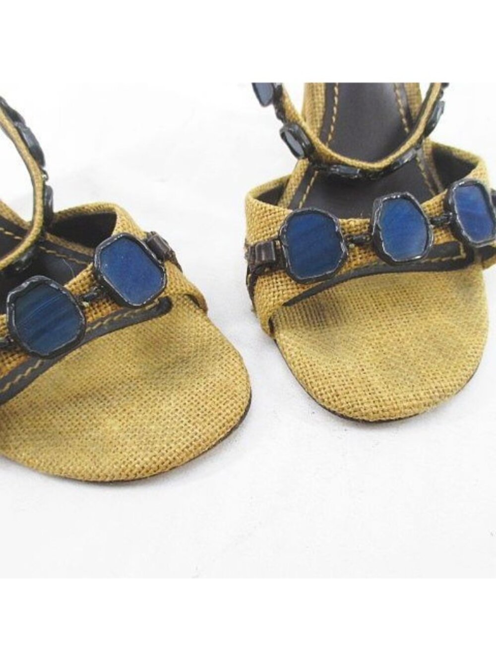Louis Vuitton Sandals Mules 37.5 Blue Stone Like Beige - Picture 9 of 9